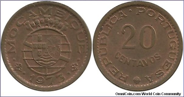 Mocambique-Port 20 Centavos 1973