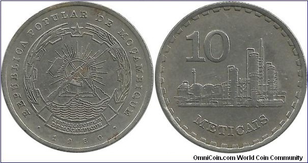 Mocambique 10 Meticais 1980