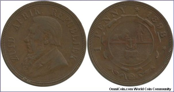 SouthAfrica-ZAR 1 Penny 1898