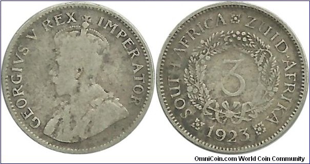 SouthAfrica-British 3 Pence 1923