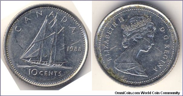 10 Cents (Commonwealth - Federal State of Canada / Queen Elizabeth II // Nickel 2.07g)