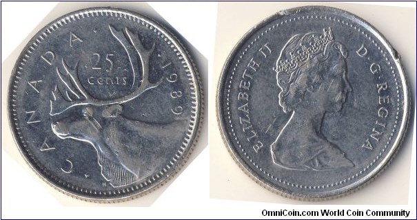 25 Cents (Commonwealth - Federal State of Canada / Queen Elizabeth II // Nickel 5.07g)