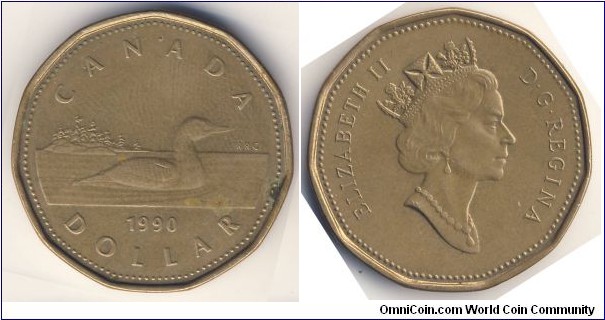 1 Dollar (Commonwealth - Federal State of Canada / Queen Elizabeth II // Bronze plated Nickel)