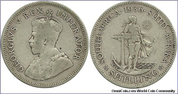 SouthAfrica-British 1 Shilling 1936