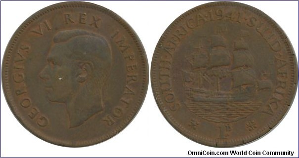 SouthAfrica-British 1 Penny 1941