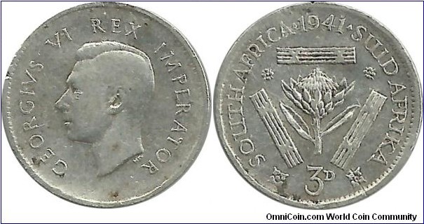 SouthAfrica-British 3 Pence 1941