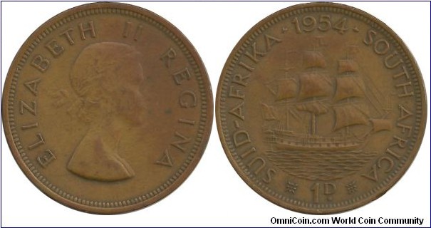 SouthAfrica-British 1 Penny 1954