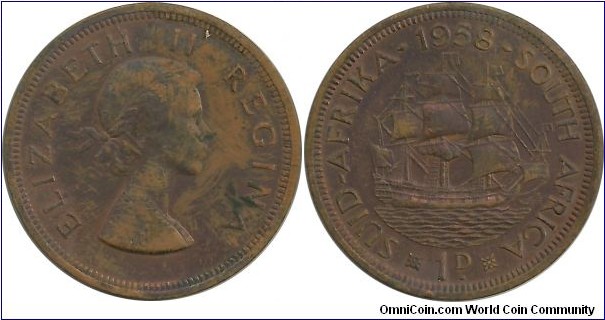 SouthAfrica-British 1 Penny 1958