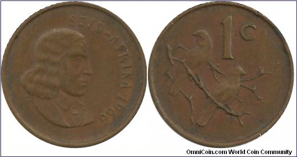 SouthAfrica 1 Cent 1966-Afrikaan