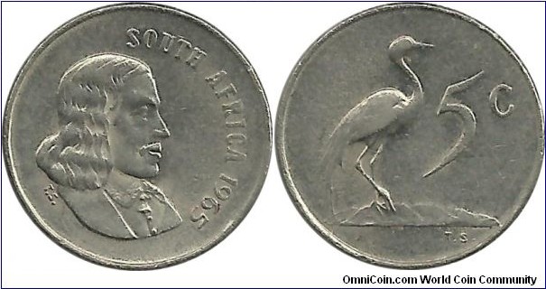 SouthAfrica 5 Cents 1965-English