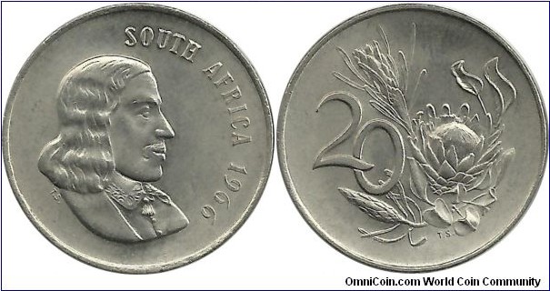 SouthAfrica 20 Cents 1966-English