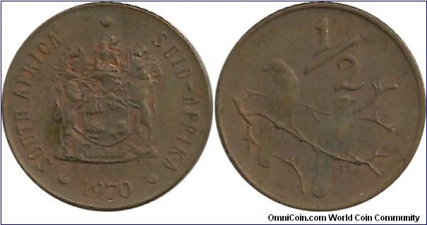 SouthAfrica ½ Cent 1970-Bilingual