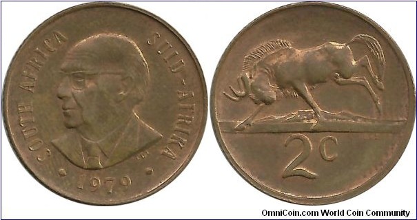 SouthAfrica 2 Cents 1979