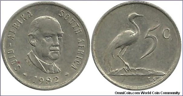 SouthAfrica 5 Cents 1982