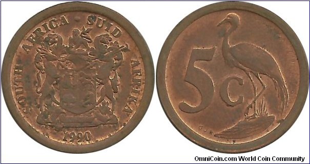 SouthAfrica 5 Cents 1990