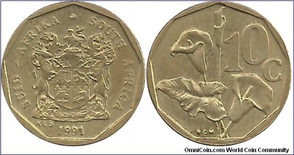 SouthAfrica 10 Cents 1991