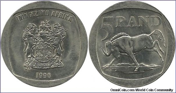 SouthAfrica 5 Rand 1996 Zulu-Swati