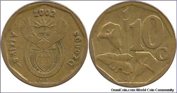 SouthAfrica 10 Cents 2002 Tsonga