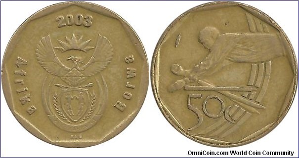 SouthAfrica 50 Cents 2003 Sotho - 2003 Cricket World Cup