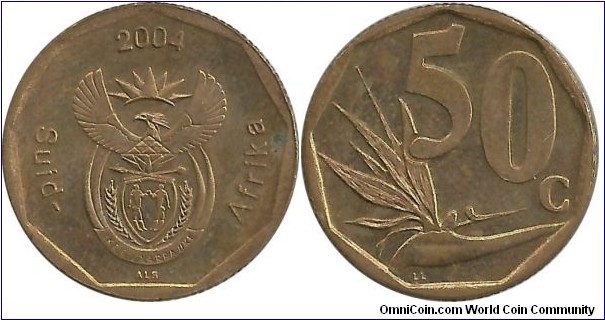 SouthAfrica 50 Cents 2004 Afrikaan