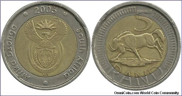 SouthAfrica 5 Rand 2005 Tsonga-English