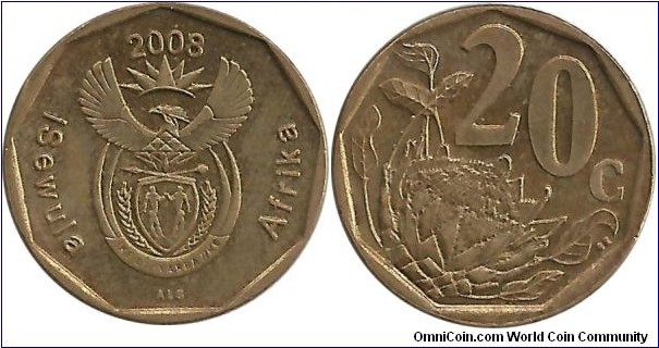 SouthAfrica 20 Cents 2008 Ndebele