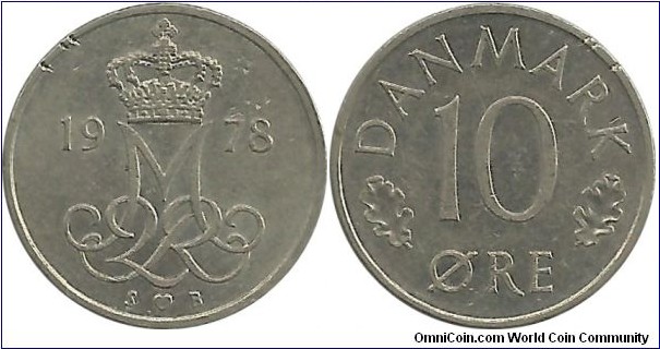 Denmark 10 Øre 1978