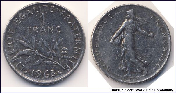1 Franc (5th French Republic // Nickel 6g)