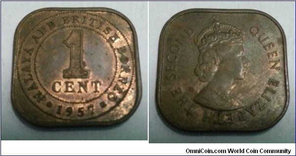 Malaya and British Borneo Queen Elizabeth II - 1 cent bronze