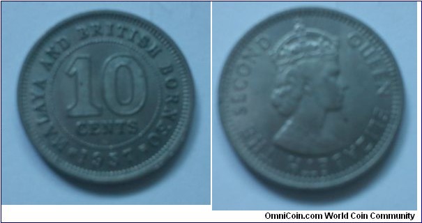 Malaya and British Borneo Queen Elizabeth II - 10 cents Copper-Nickel