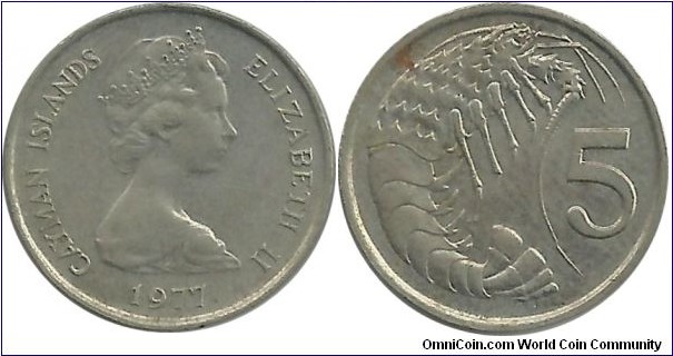 CaymanIslands 5 Cents 1977