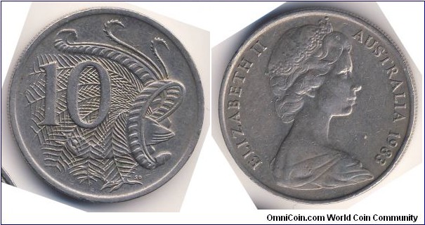 10 Cents (Commonwealth of Australia / Queen Elizabeth II // Copper-Nickel 75/25)