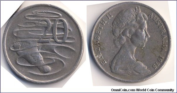 20 Cents (Commonwealth of Australia / Queen Elizabeth II // Copper-Nickel 75/25)