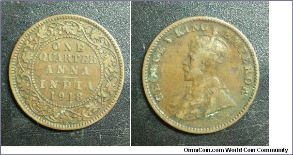 King George V - One Quarter ANNA India