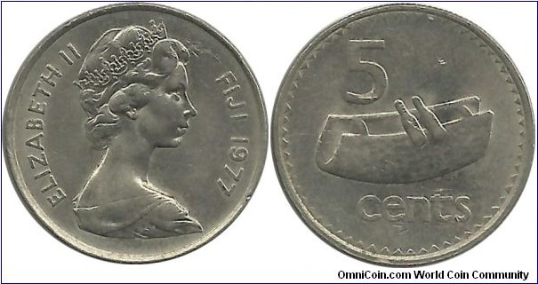 Fiji 5 Cents 1977