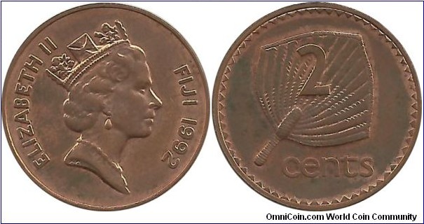 Fiji 2 Cents 1992