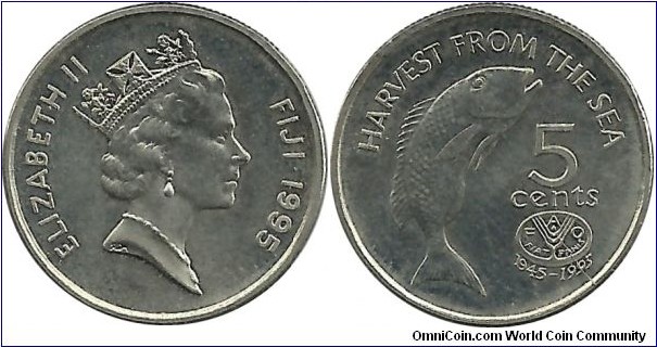 Fiji 5 Cents 1995 - FAO