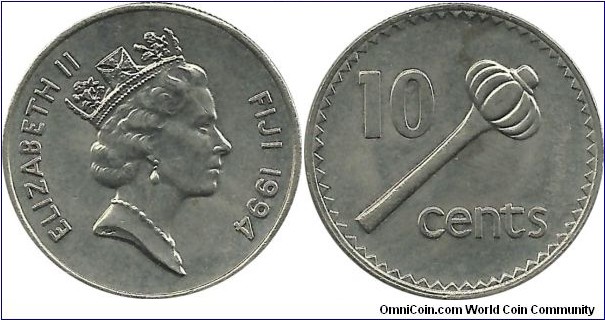 Fiji 10 Cents 1994