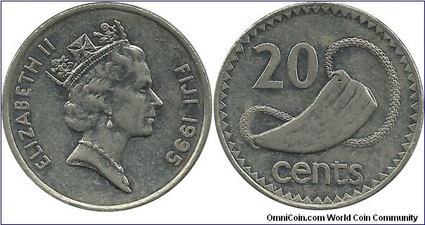 Fiji 20 Cents 1995
