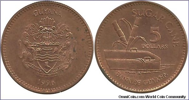 Guyana 5 Dollars 1996
