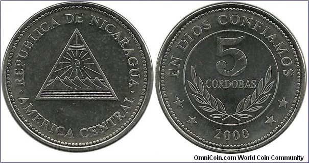 Nicaragua 5 Cordobas 2000