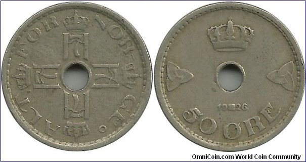 Norway 50 Øre 1926