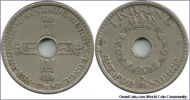 Norway 1 Krone 1940