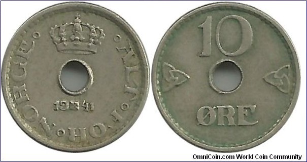 Norway 10 Øre 1941