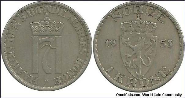 Norway 1 Krone 1953