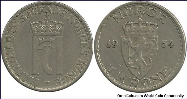 Norway 1 Krone 1954
