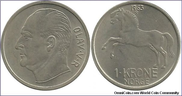 Norway 1 Krone 1963