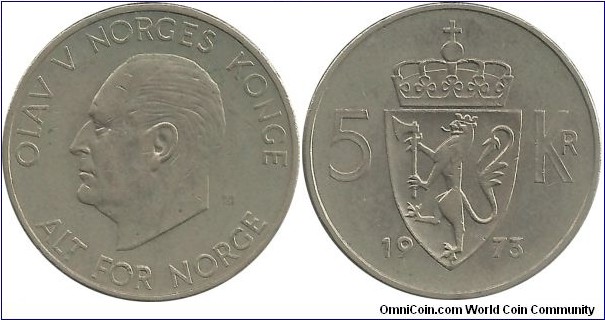 Norway 5 Kroner 1973