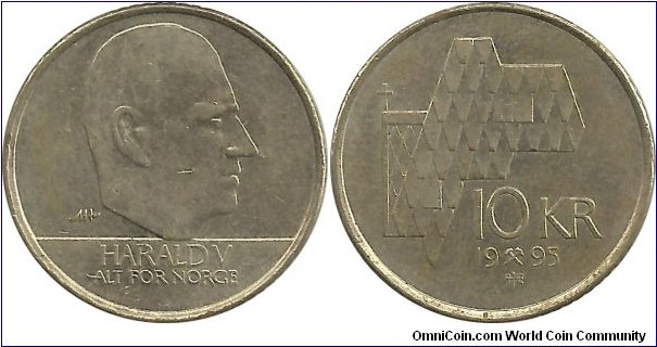 Norway 10 Kroner 1995 - King Harald V