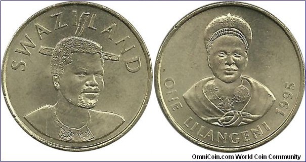 Swaziland 1 Lilangeni 1995 - King Msawati III